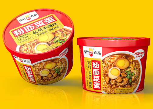 哲仕食品包装设计-豫竹食品粉面菜蛋爆品系列包装设计