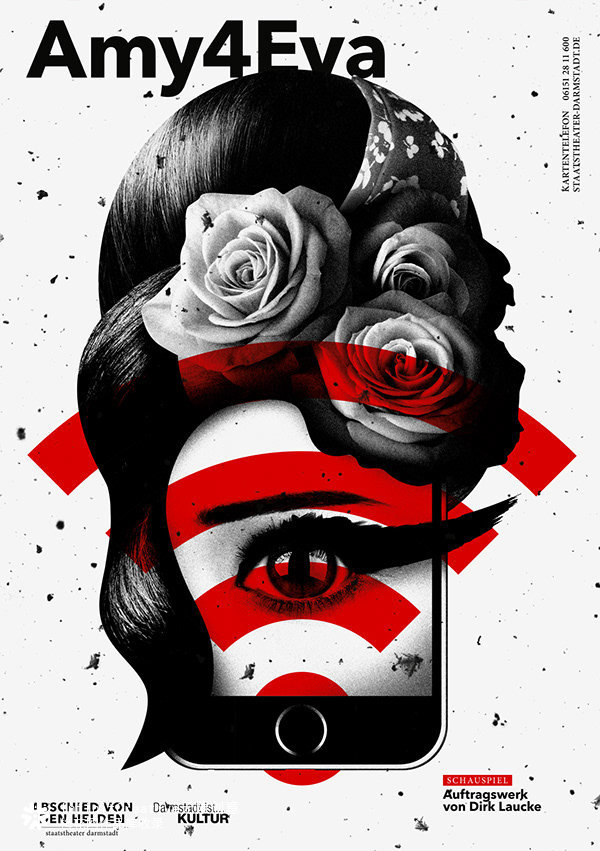 “达姆施塔特国家剧院”设计的系列宣传海报-“永别英雄” ​​​