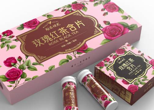 玫瑰红茶含片包装设计 口腔含片包装设计 快消品包装设计