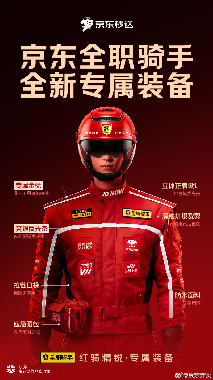 京东外卖一周年，为红色骑手发布全新装备！