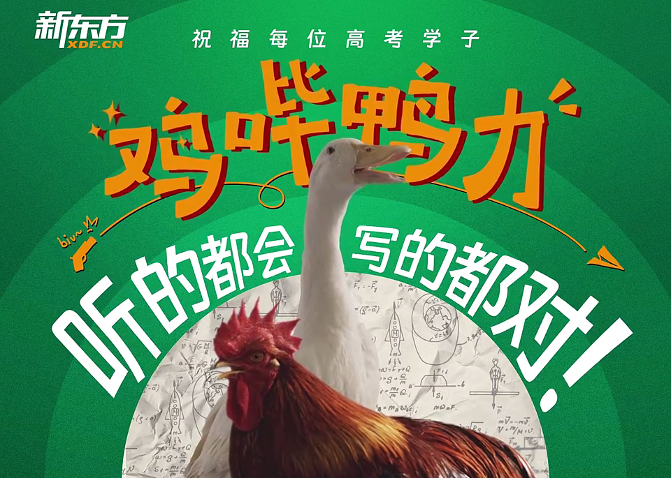 新东方祝每位考生都能「鸡哔鸭力」