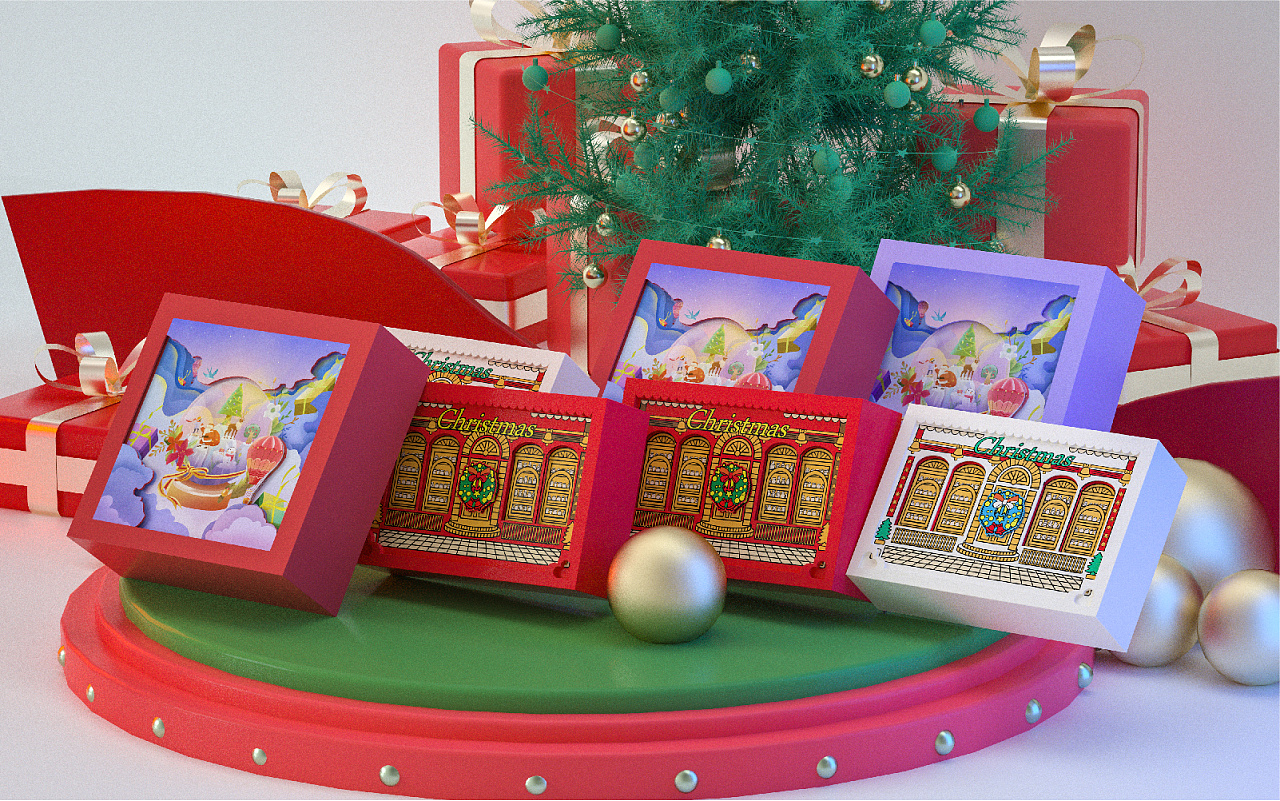 Merry Christmas圣诞节礼品形象项目设计包装设计礼盒设计