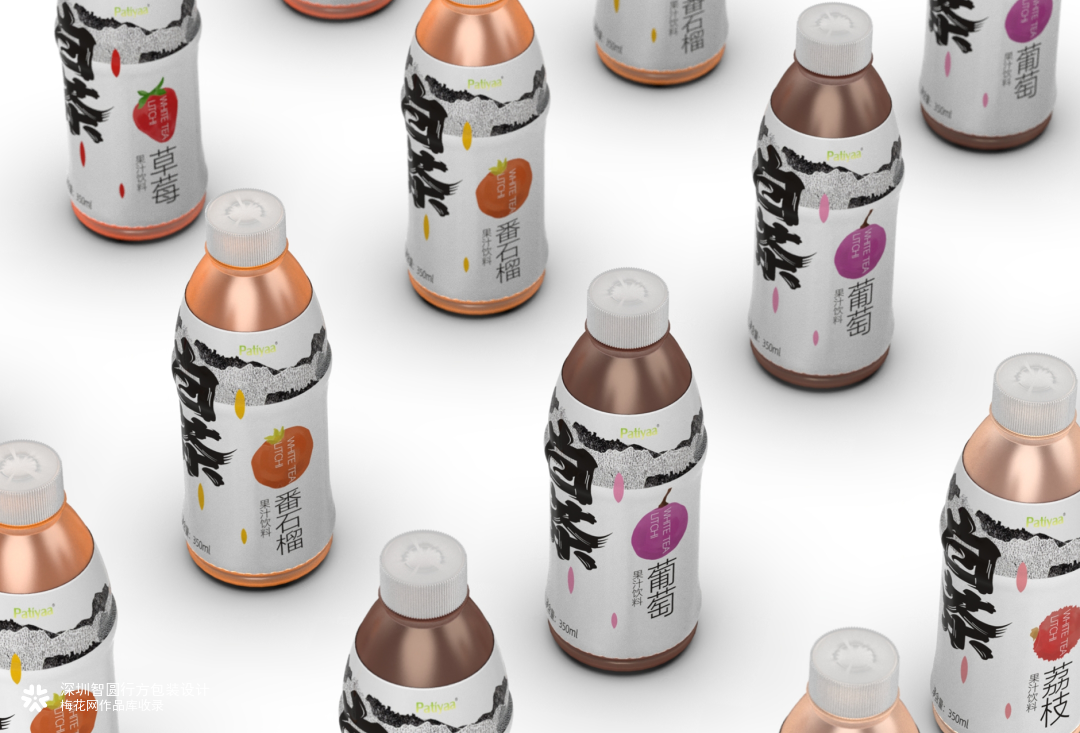 白茶果汁饮料包装 果汁饮料包装设计 日式风格包装