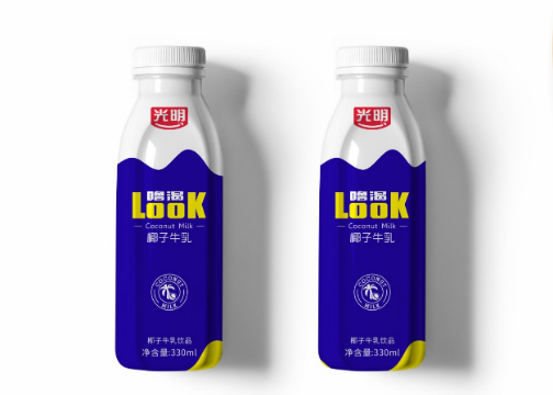 光明look椰子牛乳饮品包装设计