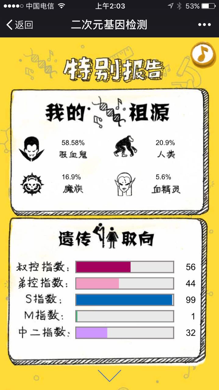 酷狗 二次元基因检测H5