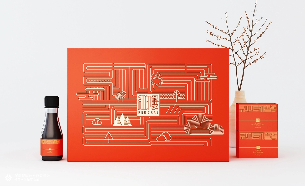 大闸蟹包装设计 大闸蟹礼盒包装设计 海鲜产品包装设计