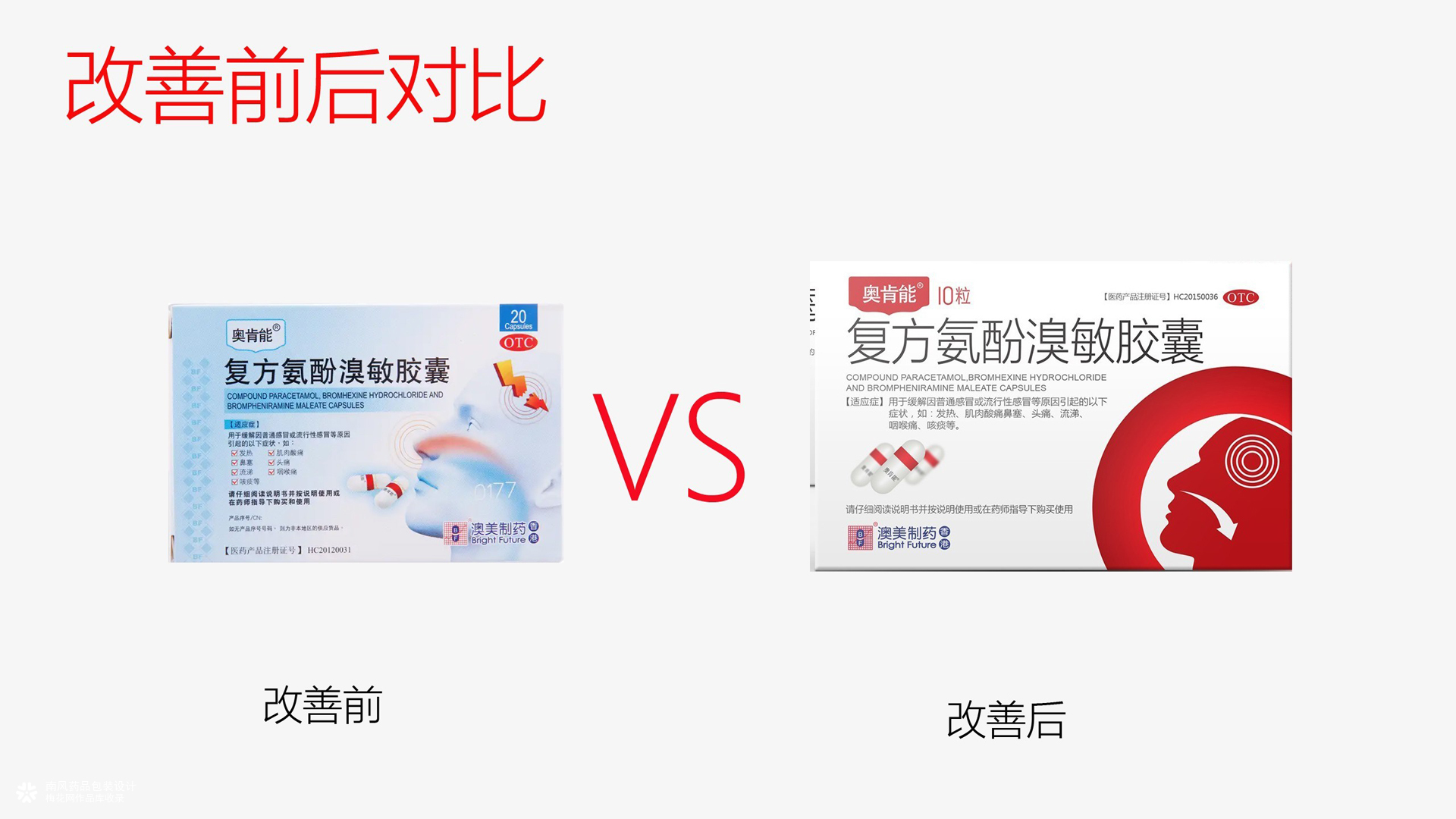 感冒药药品包装盒设计，医药包装盒设计公司，南风盛世药品包装